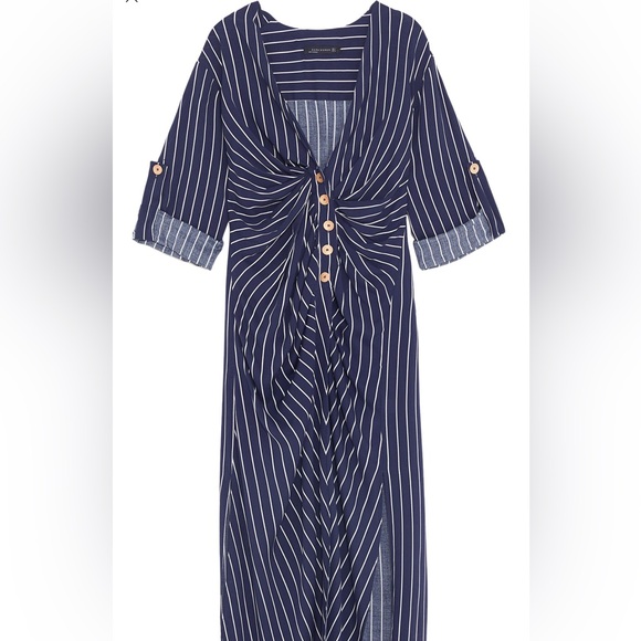 Zara Tops - Zara Striped Tunic with Drape Effect
